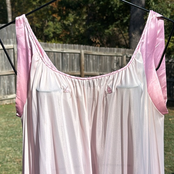 Lucie Ann Beverly Hills Claire Sandra S 1960s Vintage Nylon Pink Full Gown